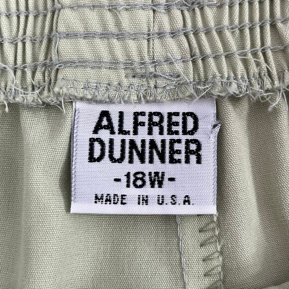Alfred Dunner Green Elastic High Waist Pull On Belted Straight Leg Trousers 18W - Picture 7 of 13
